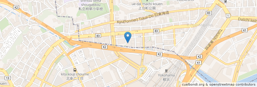Mapa de ubicacion de 神奈川歯科大学付属横浜クリニック en اليابان, كاناغاوا, 横浜市, 神奈川区.