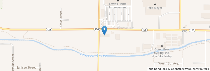 Mapa de ubicacion de Super Taco en アメリカ合衆国, オレゴン州, Lane County, ユージーン.