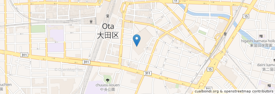 Mapa de ubicacion de 大田区民ホール・アプリコ en ژاپن, 東京都, 大田区.