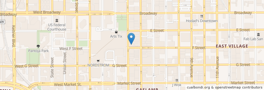 Mapa de ubicacion de Hard Rock Cafe en Estados Unidos De América, California, San Diego County, San Diego.