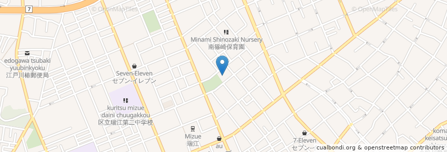 Mapa de ubicacion de 北水会みずえクリニック en Japón, Tokio, Edogawa.