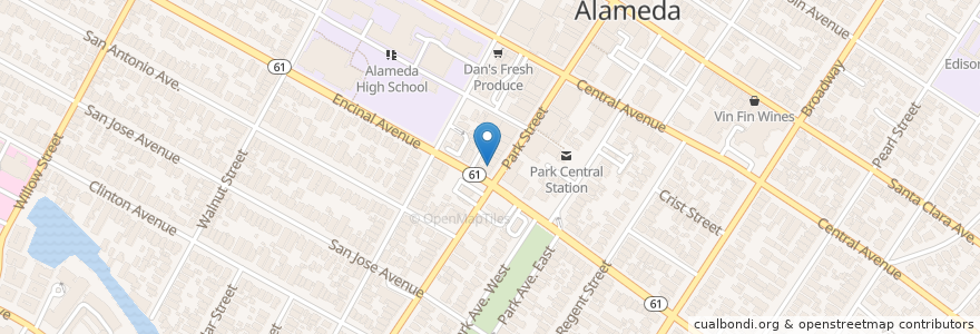 Mapa de ubicacion de Injera en Amerika Birleşik Devletleri, Kaliforniya, Alameda İlçesi, Alameda.