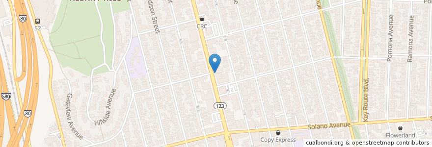 Mapa de ubicacion de 310 Eatery en Vereinigte Staaten Von Amerika, Kalifornien, Alameda County, Albany.