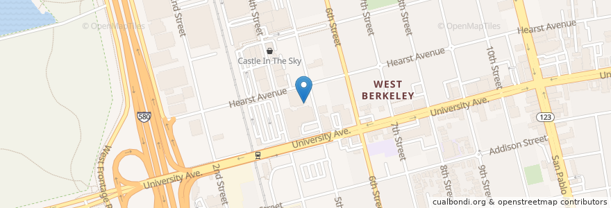 Mapa de ubicacion de Cafe Reveille en 美利坚合众国/美利堅合眾國, 加利福尼亚州/加利福尼亞州, 阿拉梅达县/阿拉米達縣/阿拉米達郡, 伯克利.
