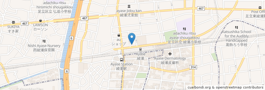 Mapa de ubicacion de かまどか en 日本, 東京都, 足立区.