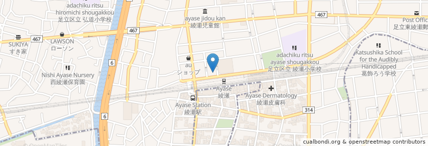 Mapa de ubicacion de 三井住友銀行 en Japonya, 東京都, 足立区.