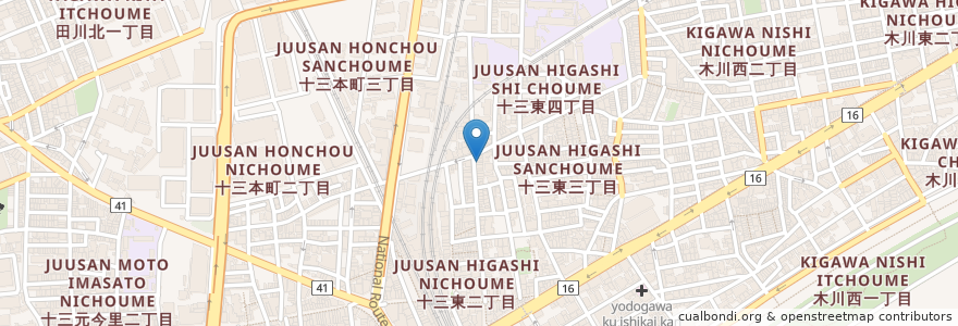 Mapa de ubicacion de キッチンバー色彩 en Japan, Präfektur Osaka, 大阪市, 淀川区.