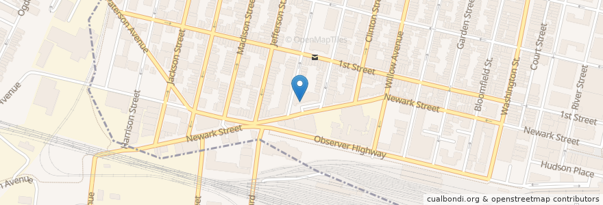 Mapa de ubicacion de Dunkin' Donuts en Amerika Syarikat, New Jersey, Hudson County, Hoboken.