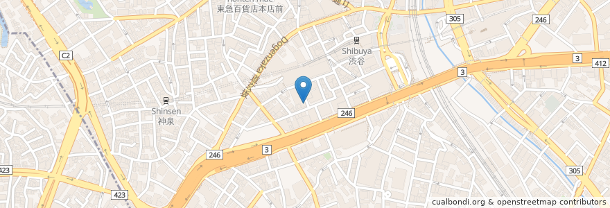 Mapa de ubicacion de La mama Shibuya en Japan, Tokio, 渋谷区.