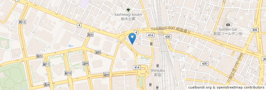 Mapa de ubicacion de カラオケ館 en 日本, 東京都, 新宿区.