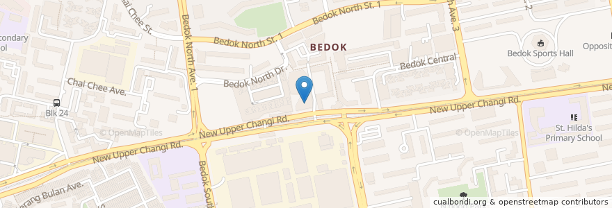 Mapa de ubicacion de Bedok Interchange Hawker Centre en Singapore, Southeast.