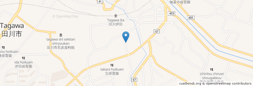 Mapa de ubicacion de 斜坑 蕎麦屋 en 日本, 福冈县, 田川市.