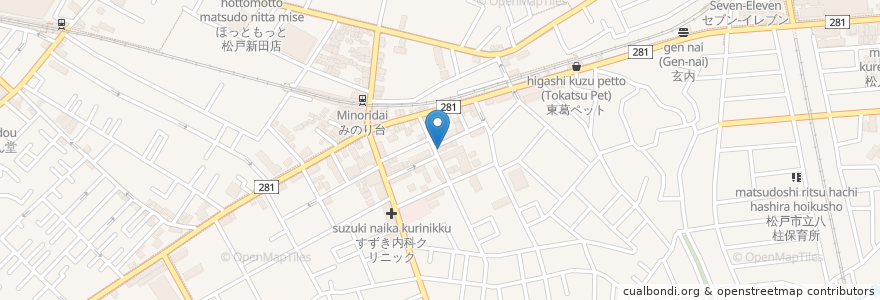 Mapa de ubicacion de アップル薬局 en 일본, 지바현, 松戸市.