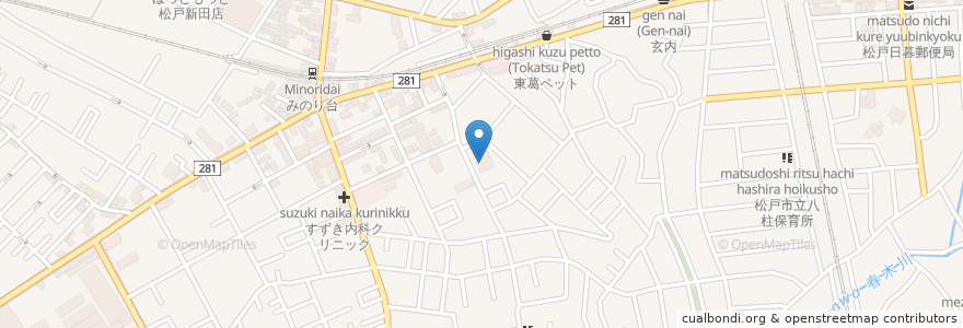 Mapa de ubicacion de ハピネス en Japonya, 千葉県, 松戸市.