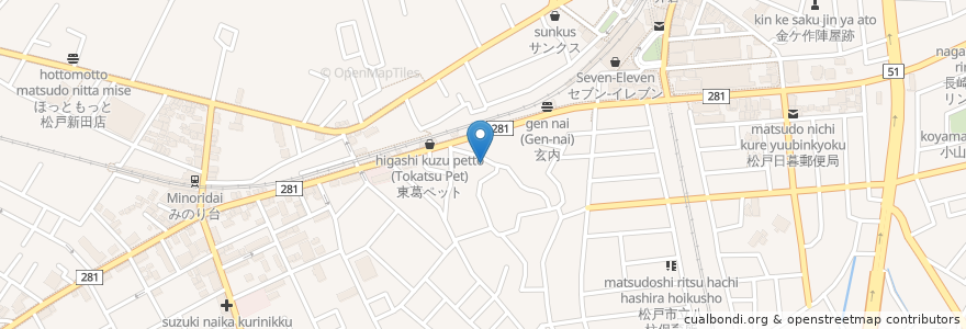 Mapa de ubicacion de ときわ珠算塾 en Japan, Präfektur Chiba, 松戸市.