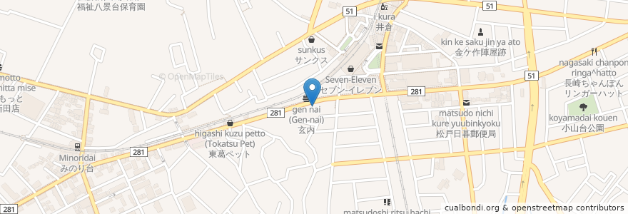 Mapa de ubicacion de ebisu en Jepun, 千葉県, 松戸市.