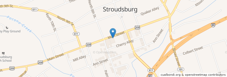 Mapa de ubicacion de Starbucks en الولايات المتّحدة الأمريكيّة, بنسيلفانيا, Monroe County, Stroudsburg.