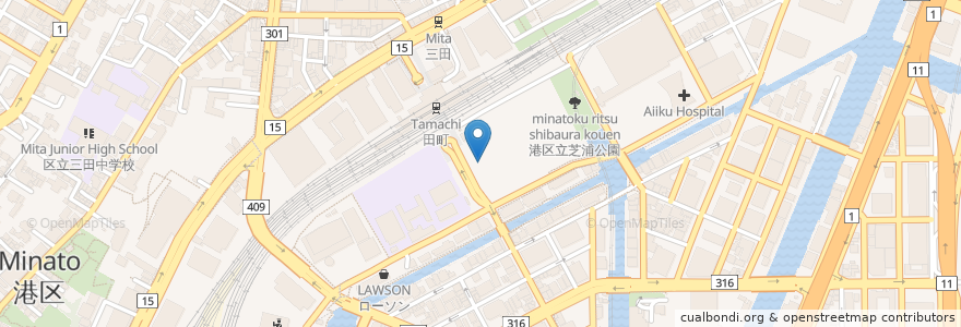 Mapa de ubicacion de 日高屋 en ژاپن, 東京都, 港区.