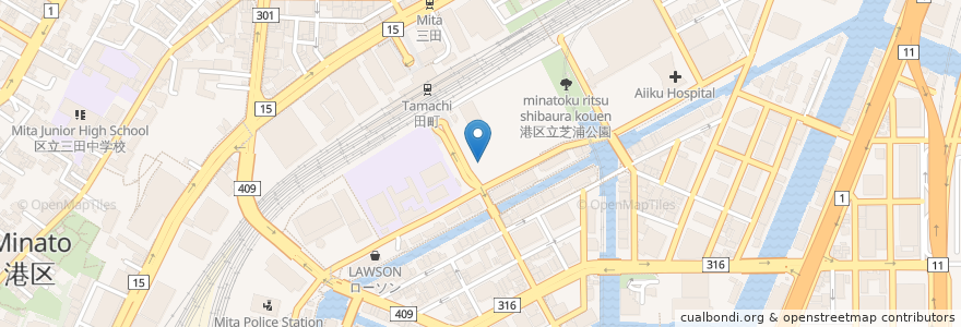 Mapa de ubicacion de ベリースープ en 일본, 도쿄도, 미나토.