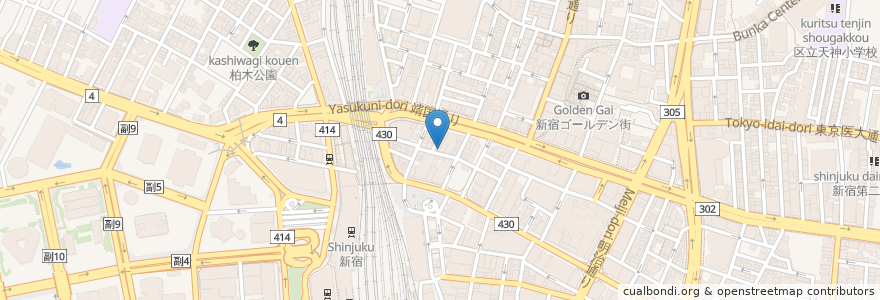 Mapa de ubicacion de Kouriou Ramen en Giappone, Tokyo, Shinjuku.