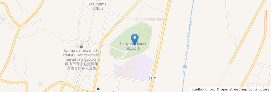 Mapa de ubicacion de 葵神社 en Japonya, 長野県, 飯山市.