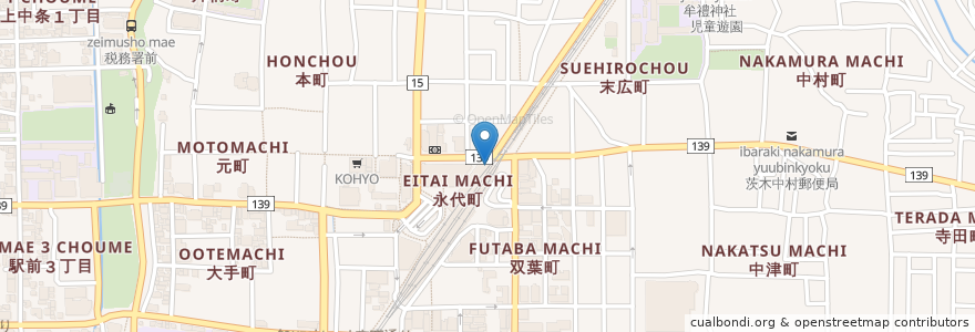 Mapa de ubicacion de ミスタードーナツ en 日本, 大阪府, 茨木市.
