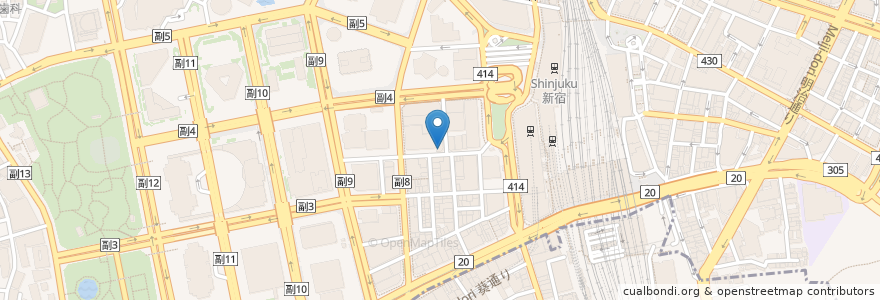 Mapa de ubicacion de 山寺Hooters en 일본, 도쿄도, 신주쿠.