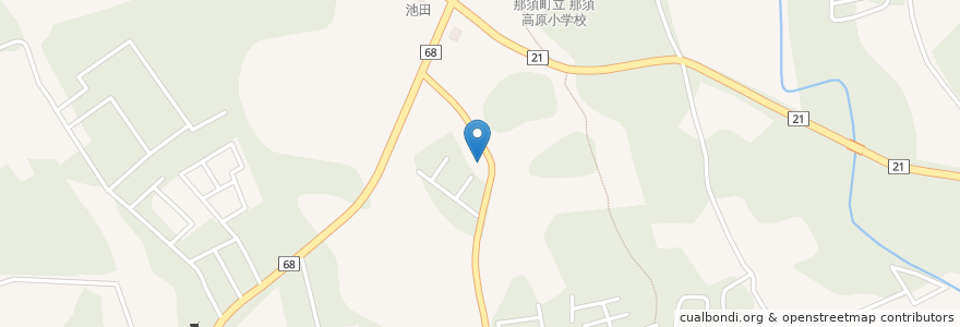 Mapa de ubicacion de 金太楼 en Japan, 栃木県, 那須郡, 那須町.