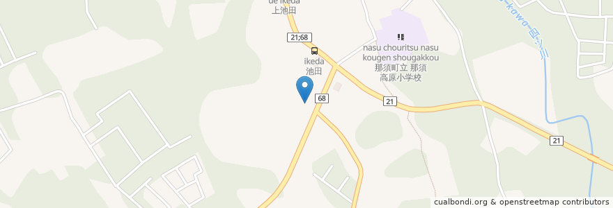 Mapa de ubicacion de 囲炉裏料理 与一 en 일본, 도치기현, 那須郡, 那須町.