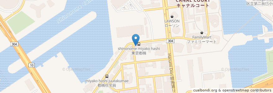 Mapa de ubicacion de 江東東雲郵便局 en ژاپن, 東京都, 江東区.