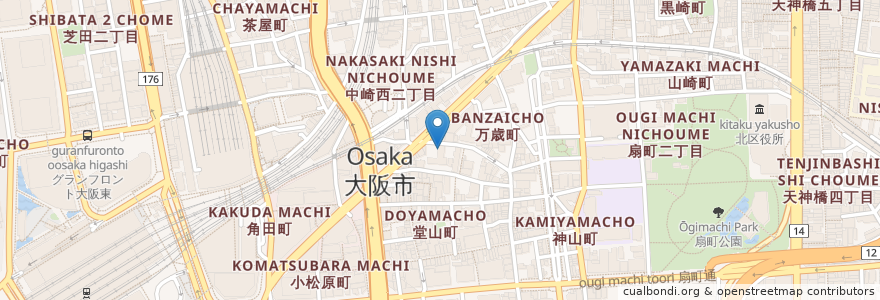 Mapa de ubicacion de 京風 青山 en Giappone, Prefettura Di Osaka, 大阪市, 北区.