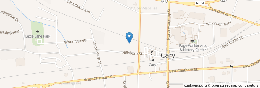 Mapa de ubicacion de The Neighborhood Sports Bar and Arcade en Estados Unidos De América, Carolina Del Norte, Wake County, Cary.