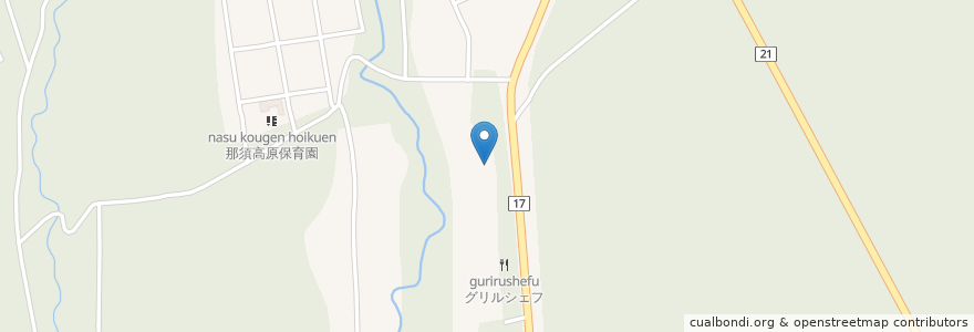 Mapa de ubicacion de Nasu Satie Cafe en 日本, 栃木県, 那須郡, 那須町.