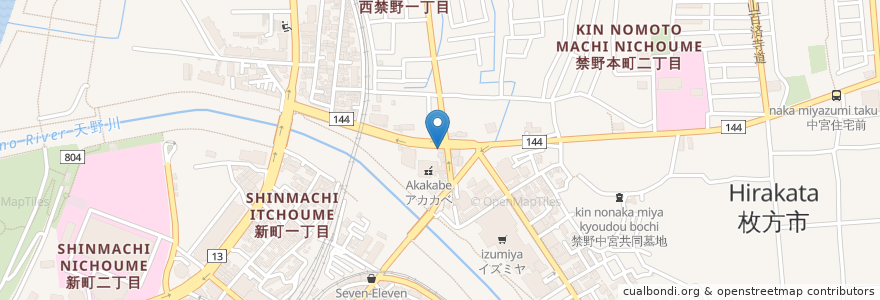 Mapa de ubicacion de スパイス工房 燦 en Japão, 大阪府, 枚方市.