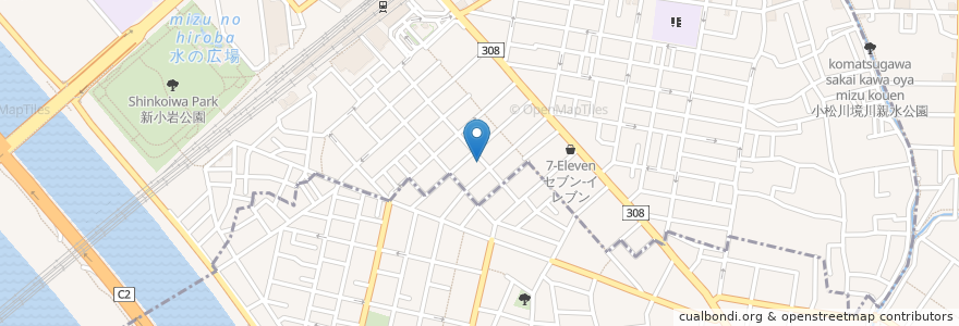 Mapa de ubicacion de ホルモン平田 en Japonya, 東京都, 葛飾区.