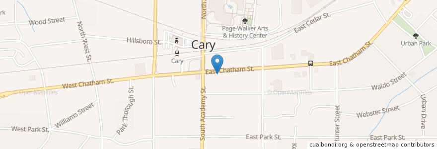 Mapa de ubicacion de Crosstown Pub & Grill en United States, North Carolina, Wake County, Cary.
