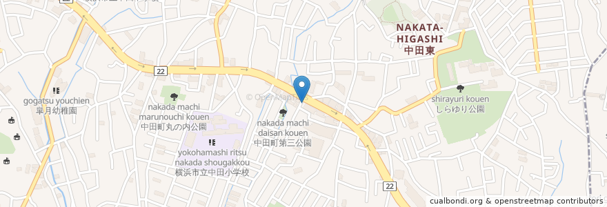 Mapa de ubicacion de 中田交番 en 일본, 가나가와현, 요코하마시, 泉区.