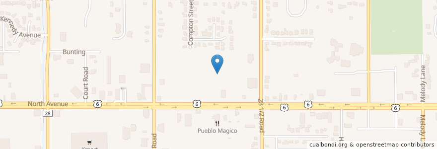 Mapa de ubicacion de Western Slope Hookah Lounge en Amerika Birleşik Devletleri, Kolorado, Mesa County, Grand Junction.