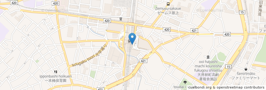 Mapa de ubicacion de タクシーのりば【大井町駅東口ペデストリアンデッキ階下】 en Japón, Tokio, Shinagawa.