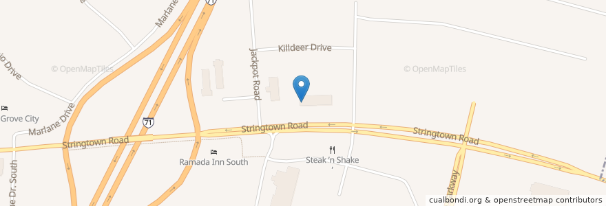 Mapa de ubicacion de Five Guys en 미국, 오하이오 주, Franklin County, Jackson Township, Grove City.
