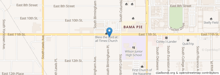Mapa de ubicacion de Jane's Delicatessen en Amerika Syarikat, Oklahoma, Tulsa County, Tulsa.