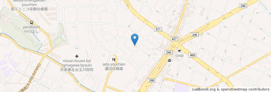 Mapa de ubicacion de 大空閣寺 en Jepun, 東京都, 世田谷区.