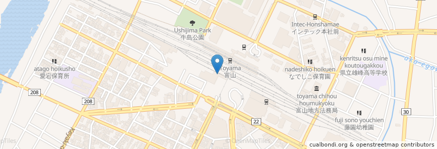 Mapa de ubicacion de Seims en Япония, Тояма, 富山市.