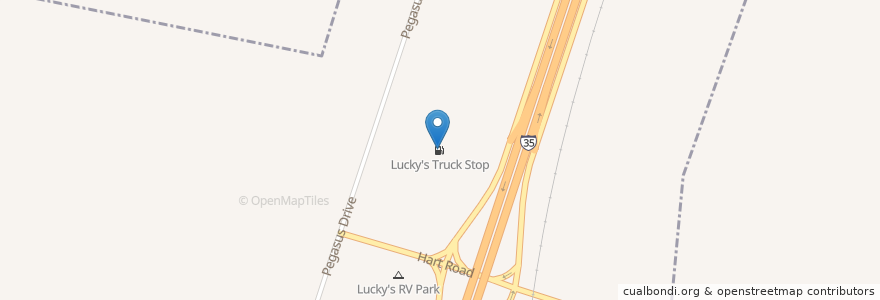 Mapa de ubicacion de Lucky's Truck Stop en 미국, 텍사스, Bell County, Temple.