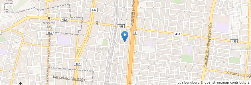 Mapa de ubicacion de 珈琲倶楽部 六曜館 en 日本, 東京都, 台東区.