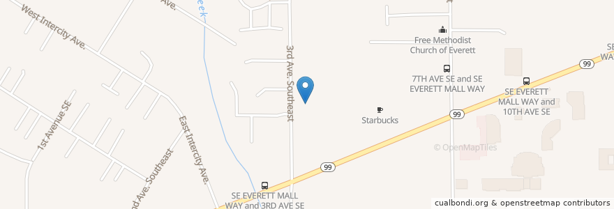 Mapa de ubicacion de Subway en United States, Washington, Snohomish County, Everett.