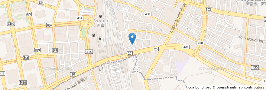 Mapa de ubicacion de 讃岐うどん en 日本, 东京都/東京都, 新宿区/新宿區.