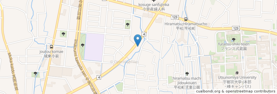 Mapa de ubicacion de 自遊空間 en 日本, 栃木県, 宇都宮市.