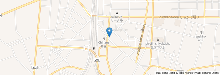 Mapa de ubicacion de いろは堂薬局 en 日本, 长野县, 塩尻市.