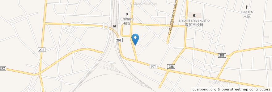 Mapa de ubicacion de Tranquille en 日本, 長野県, 塩尻市.